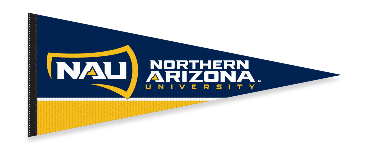 northern AZ pennant in blue, yellow, and white