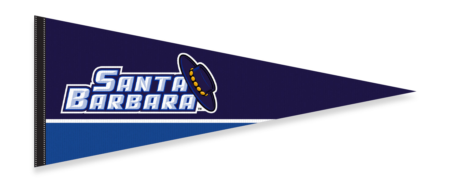 ucsb pennant in shades of blue with white