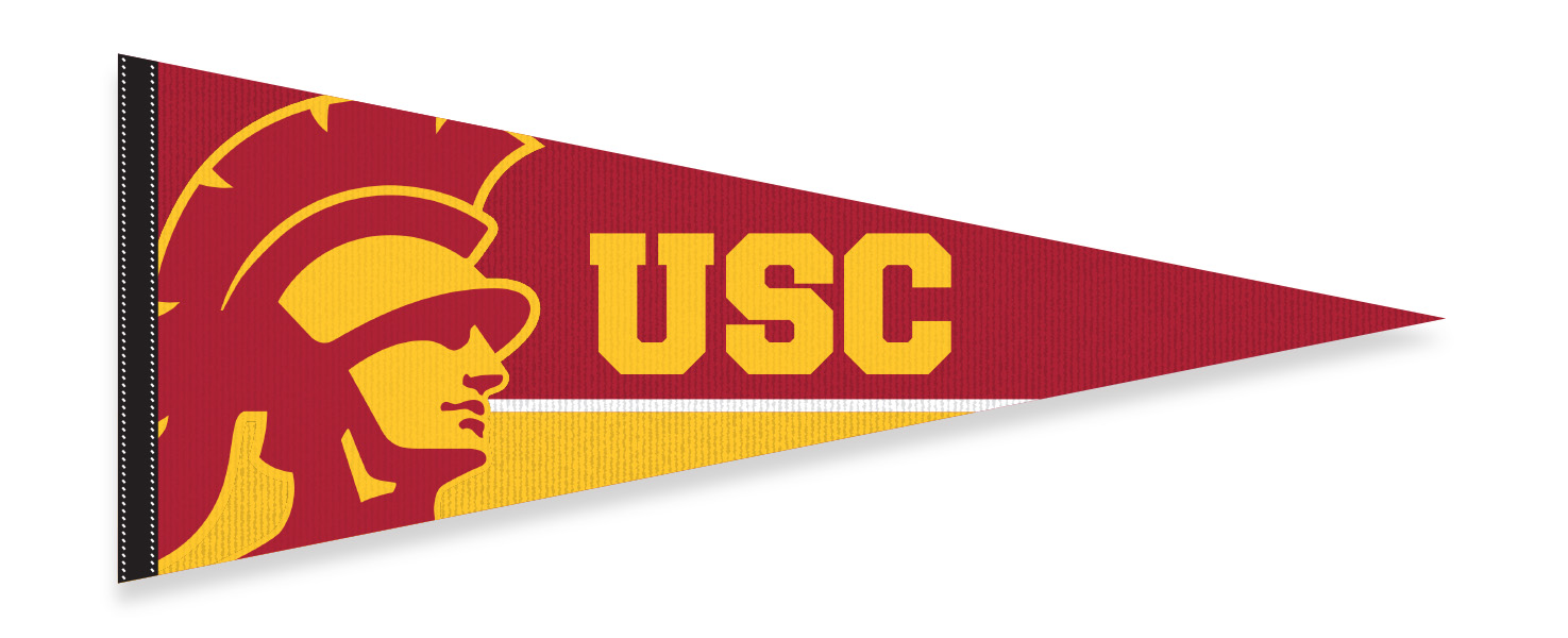 usc pennant in yellow and red